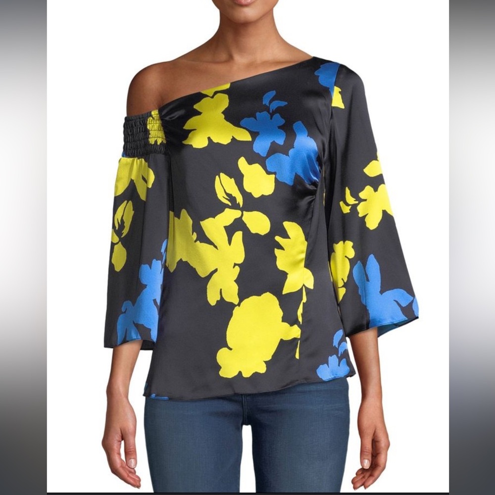 Tanya Taylor Bella Floral Silk Blouse (Size 2)